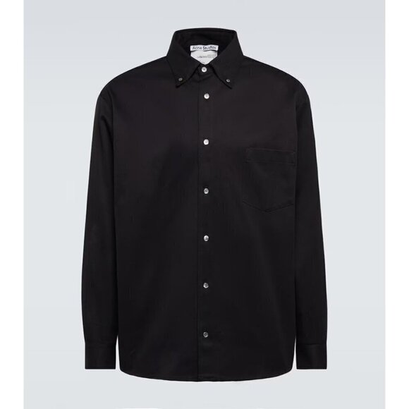 ACNE STUDIOS Odrox Cotton Twill Overshirt in Black 50 New Mens Shacket - Picture 8 of 11